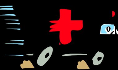 Ambulans Di Hari Yang Hujan