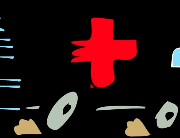 Ambulans Di Hari Yang Hujan